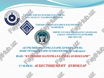 asbestotsement buyumlar — PPTX