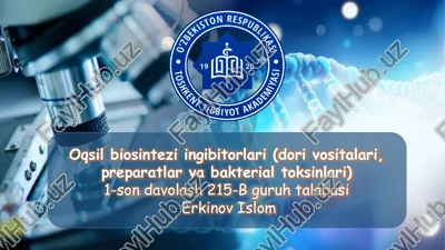 oqsil biosintezi ingibitorlari (dori vositalari, preparatlar va bakterial toksinlari) — PPTX