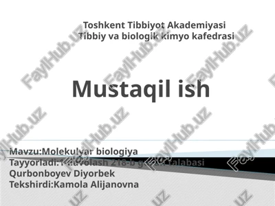 molekulyar biologiya — PPTX