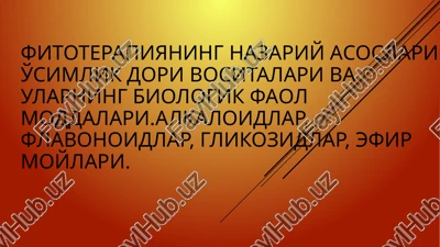 fitoterapiyaning nazariy asoslari — PPTX