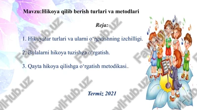 hikoya qilib berish turlari va metodlari — PPTX