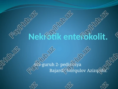 nekrotikenterokolit — PPTX