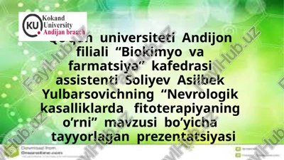 nevrologik kasalliklarda fitoterapiya — PPTX