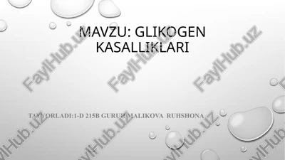 glikogenkasalliklari — PPTX