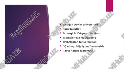 qadimgi soğdiyona — PPTX