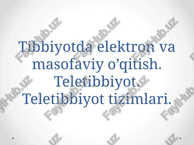 teletibbiyot.tezorlar. — PPTX