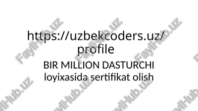 bir million dasturchi — PPTX
