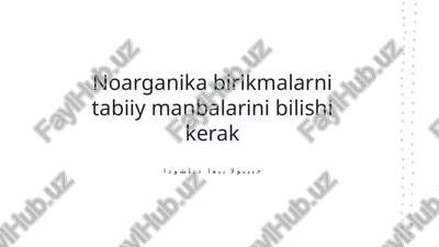 noorganik birikmalar — PPTX