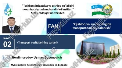 “transport vositalarining turlari” — PPTX