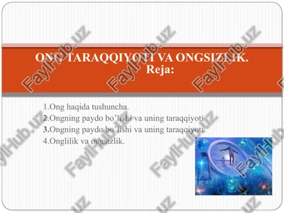 ong taraqqiyoti va ongsizlik — PPTX