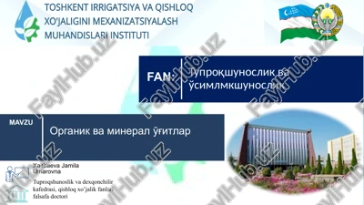 organik va mineral o'g'itlar — PPTX