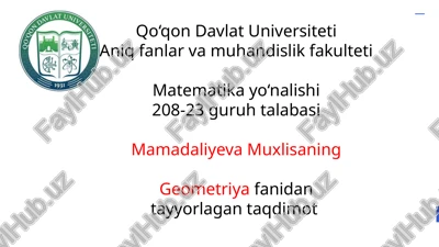 ochiq va yopiq to'plamlar. topologiya bazasi — PPTX