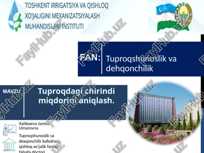 tuproqni organik qismlari — PPTX