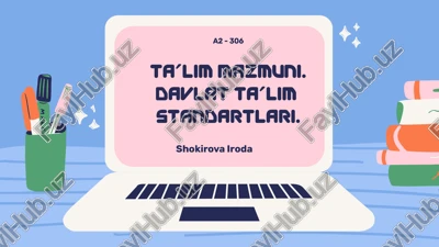 taʼlim – bilim berish, malaka va koʻnikmalar hosil qilish jarayoni — PPTX