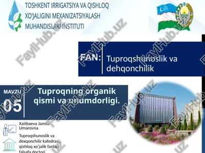tuproqshunoslik va dehqonchilik — PPTX
