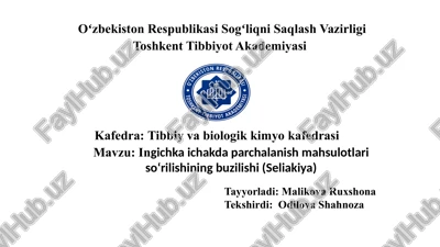 ingichka ichakda parchalanish mahsulotlari so‘rilishining buzilishi (seliakiya) — PPTX