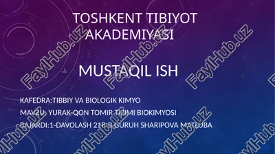 yurak-qon tomir tizimibiokimyosi — PPTX