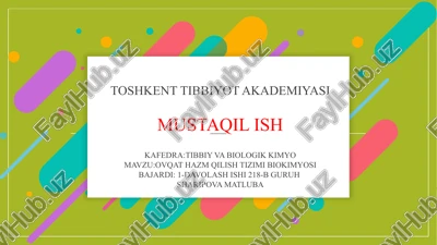 ovqat hazm qilish tizimi biokimyosi — PPTX