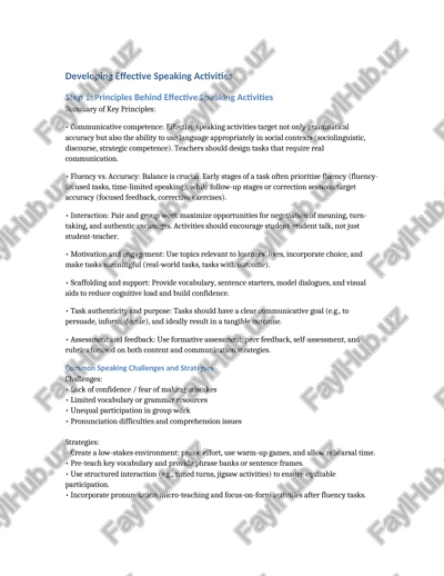 developing effective speaking activities — DOCX