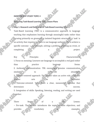 task-based learning (tbl) lesson plans — DOCX