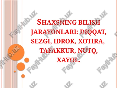diqqat va yo`naltirilishi — PPTX