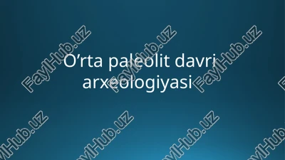 o’rtapaleolit davri arxeologiyasi — PPTX