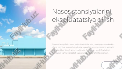 nasos stansiyalarini ekspluatatsiya qilish — PPTX