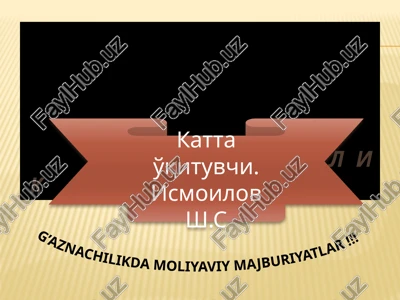 g’aznachilikda moliyaviy majburiyatlar — PPTX