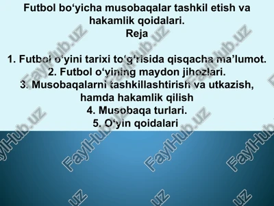 futbol o'yini tarixi — PPTX
