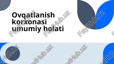 ovqatlanish korxonasi umumiy holati — PPTX