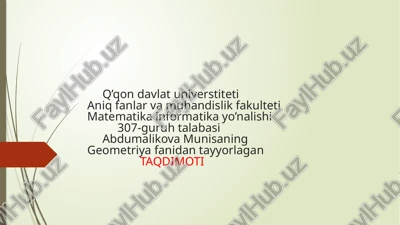 geometriya metrik va topologik fazolar — PPTX