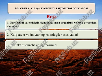 3-ma’ruza.xulq-atvorningpsixofiziologik asosi — PPT
