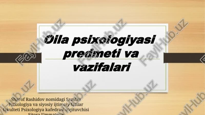 oila psixologiyasi — PPTX