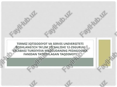 pedagogik fan taʼlimi — PPTX