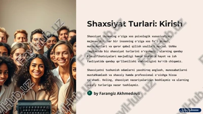shaxsiyat turlari: kirish — PPTX