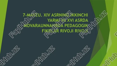 alisher navoiyning asarlarida tarbiya va insonparvarlik masalalari — PPTX