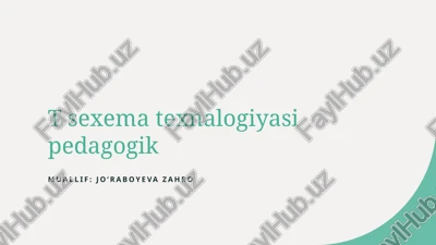 t sexema texnalogiyasi pedagogik — PPTX