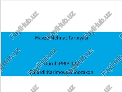 mehnat tarbiyasi — PDF