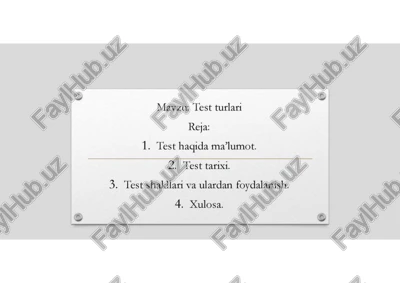 test turlari — PDF