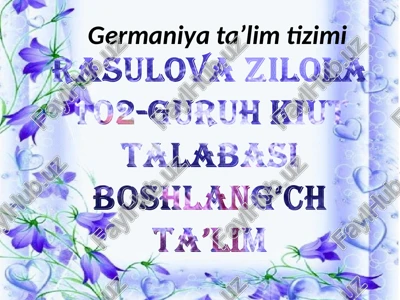 germaniya ta’lim tizimi — PPTX
