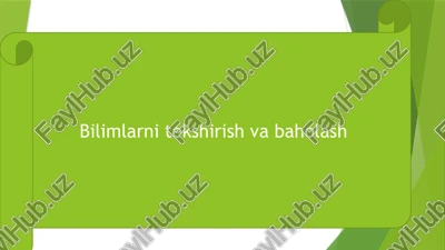 o’quvchilarning bilim, malaka, ko’nikmalarini baholashning reyting tizimi — PPTX