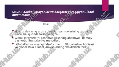 globaljarayonlarvabarqarortaraqqiyot — PPTX