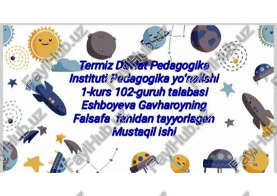 falsafa fanidan tayyorlagan — PDF