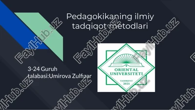 pedagokikaning ilmiy tadqiqot metodlari — PDF