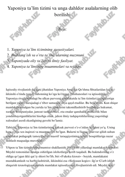 yaponiya ta'lim tizimi — PDF