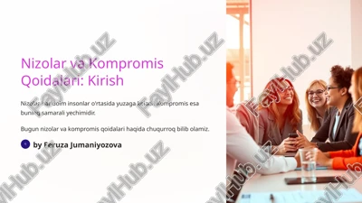 nizolar va kompromis qoidalari — PPTX