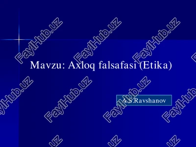 axloq falsafasi (etika) — PDF