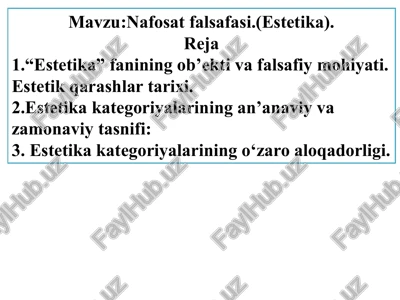 nafosatfalsafasi (estetika) — PPTX