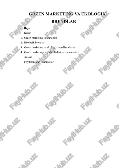 green marketing va ekologik brendlar — DOCX