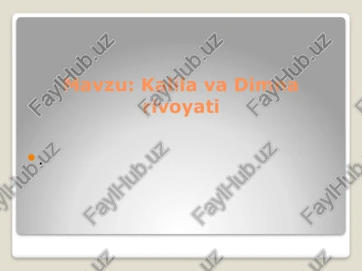 kalila va dimna rivoyati — PPTX